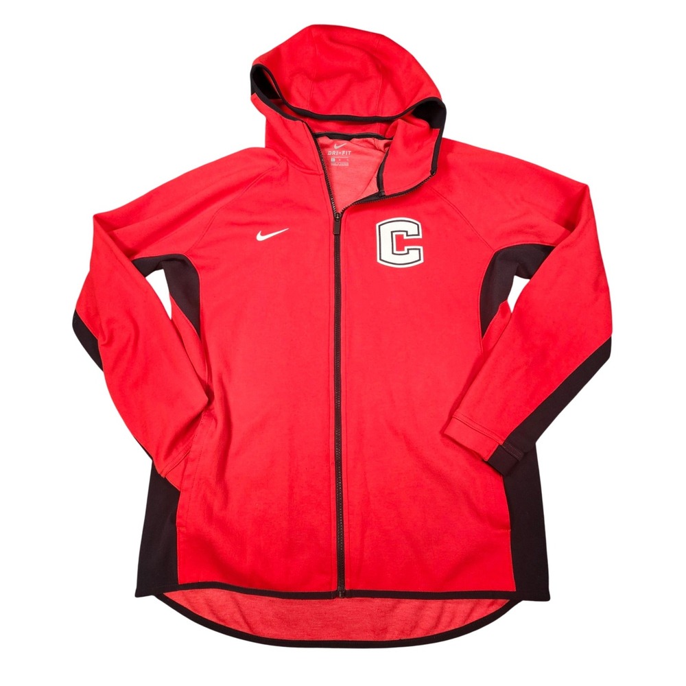 Nike Dri-FIT Showtime Full Zip Basketball Hoodie Red Men's L Varsity C Patch